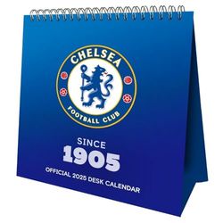 2025 Calendar Chelsea FC Month to View Football Desk Easel Official Product