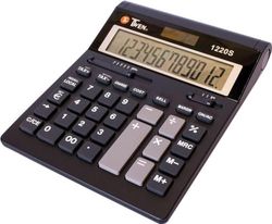 TWEN tw1220ssolar Calculadora anzeigender, Negro