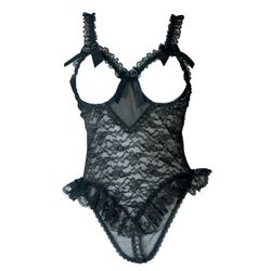 Shirley of Hollywood Number XX2497 Size 5X/6X Black Cupless Stretch Lace Teddy