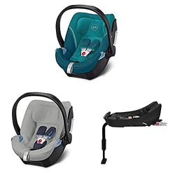 CYBEX Gold Portabebé Aton 5, En contra de la marcha, Incluye reductor para recién nacido, Desde el nacimiento hasta aproximativamente 18 meses, Máximum 13 kg, River Blue