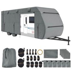 VEVOR Caravanhoes voor caravans 8534 tot 9449 mm, caravanhoes van Oxford-weefsel, universele afdekking voor caravans, winddicht, waterdicht, met opbergtas, reparatiepleisters