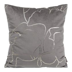 Elegante fluwelen kussenslopen, sierkussen met opdruk, 45 x 45 cm, overtrek van fluweel, zacht bankkussen patroon design goud zilver libelle bijen Hummel lotus bladeren