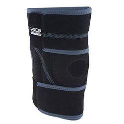 SANICO Rodillera elástica para rótula de compresión - Vendaje ortopédico de neopreno para estabilidad, alivio de la carga, circulación sanguínea, ambos lados, transpirable, 55 x 0,3 x 25 cm