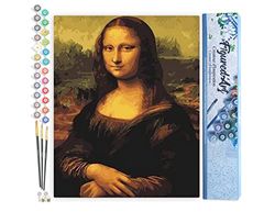 Figured'Art Peinture par Numéro Adulte Da Vinci Mona Lisa La Joconde - Activité Manuelle Kit de Loisir Créatif DIY Numéro d'Art Complet - 40x50cm sans châssis en bois