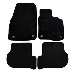 Sakura DD0862 Tailored Car Mats, Black with Carpet Heelpad - Black Trim