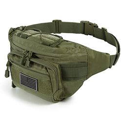 SOWHUP Sac Banane Tactique Militaire avec écusson américain pour la pêche en Plein air et la randonnée, S
