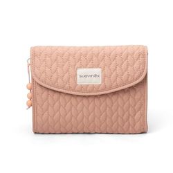 Suavinex, Newborn Baby Toiletry Bag, Sturdy Fabric, Flap Closure with Magnet, Waterproof, for Organizing and Carrying Baby Grooming Accessories, Practical and Convenient, Easy to Clean, Pink, Pink,
