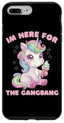 I'M HERE FOR THE GANGBANG Funny Inappropriate Y2K Sex Humor Case for iPhone 7 Plus/8 Plus