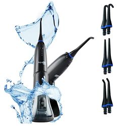 Aquapik 500, Idropulsore Dentale Portatile, Design Unico Deformabile Tanica d'acqua rimovibile. Irrigatore Dental Ricaricabile per Viaggi e Ufficio. 3 beccucci, 4 potenze, impermeabile IPX7 (Nero)