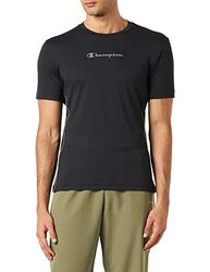 Champion Athletic C-Tech Quick Dry Poly Mesh Side Piping S/S T-shirt voor heren, Zwart, XL