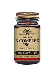 Solgar Vitamin B-Complex 50 High Potency - Supports Mental Performance - Reduces Tiredness & Fatigue - Vegan - 100 Vegetable Capsules