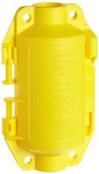 Sistema de bloqueo de enchufe, 106 mm x 78,99 mm x 185,70 mm x 78,99 mm, amarillo