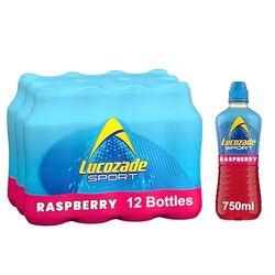 Lucozade Sport Body Fuel - Raspberry 12x750ml| Isotonic sports drink, with Electrolytes and Vitamin B3 | Still | Bursting with Flavour
