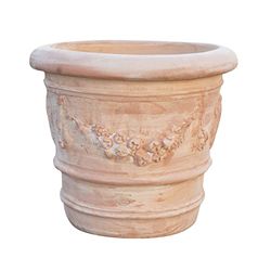 Biscottini Vaso terracotta toscana 68x49 cm - Vaso grande da esterno Made in Italy - Vasi in terracotta grandi Per esterno e interno