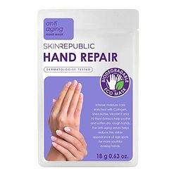 Skin Republic Hand Repair Mask | Moisturizing Gloves | With Collagen, Shea Butter & Vitamin E | For Dry, Rough Hands | Leaves skin soft, smooth & youthful (1 pair)