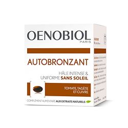 OENOBIOL - Compléments Alimentaires - Autobronzant - Visage et Corps - Programme 1 mois - 1 Boîte de 30 Capsules