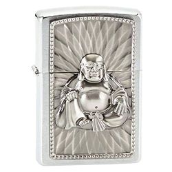 ZIPPO Windproof Lighter | Long Lasting Refillable Lighter | Use ZIPPO Lighter Fluid | For Cigarettes, Cigars & Candles | Pocket Fire Starter | Buddha Emblem with 108 Pearls