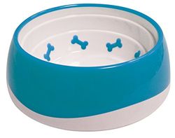 CROCI Bone Bol en TPR pour Chien Bleu 16,8 x 6 cm 550 ml