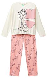 United Colors of Benetton pyjamaset voor meisjes, Wit, 140 cm