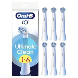 Oral-B Lot De 6 Brossettes De Rechange Ultimate Clean, AUTHENTIQUES, Blanches, Brossage En Profondeur, Elimination De La Plaque Dentaire, Brossette Ronde Pour Les Brosses Electriques Oral B iO