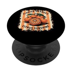 Naranjas de Florida Citrus Sunshine Retro PopSockets PopGrip Adhesivo