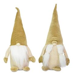 Riffelmacher 70546- Gungel stående av tyg, 1 st, storlek 13 x 35 cm, 2-faldigt sorterad med skägg/flätor, inget urval av motiv möjligt, ljusbrun beige, vacker dekoration till jul eller advent