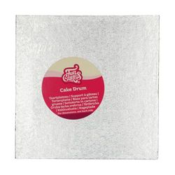 FunCakes Cake Drum Carré 20 cm - Argent : Cake Drum carré, Base pour présenter des gâteaux, Haute qualité, Aspect luxueux, 1 pièce.