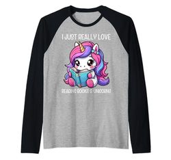 Libro Lettura libro nerd unicorno lettura unicorno Bookworm Maglia con Maniche Raglan