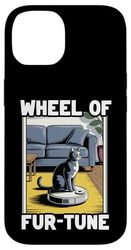 Wheel Of Fur-Tune Cat On Robot Vacuum Cleaner Cat Case for iPhone 14