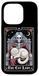 La Dama del Gato Tarot Tarjeta Esqueleto Gato mamá teléfono Carcasa para iPhone 14 Pro