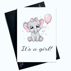 It's a Girl Card Schattige Baby Shower Wenskaarten Schattig Ontwerp Om De Aankomst Van Een Kleine Bundel Van Vreugde Te Vieren Perfecte Gefeliciteerd Kaart Voor Baby Douches Baby Meisje Kaart SP92