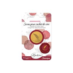 Aladine 70224 - Sello de pluma para sello de cera (latón y pistola de cera), diseño de sellos de cera
