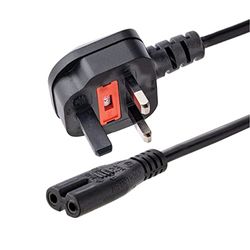 StarTech.com Cable de 1,8m de Alimentación para Portátiles, Enchufe BS1363 A C7, 2,5A 250V, 18AWG, Cable de Repuesto para Cargador de Portátiles, Cable para Impresora para Reino Unido, UL (PXTNB2SEU6)