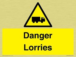 Danger Lorries Sign - 200x150mm - A5L