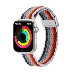 DUX DUCIS Mixture II Series - Correa de reloj tejida de nailon altamente elástica para Apple Watch de 38 mm/40 mm/41 mm, Palestripes