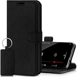 SURAZO Premium hoesje voor Apple iPhone 12 Pro Max - Opvouwbare echt lederen telefoonhoesje - RFID portemonnee met kaarthouder, standaard en magnetische sluiting - echt lederen beschermende flip case