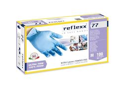 REFLEXX R77100/M puderfria nitril handskar storlek 3.0, storlek M, ljusblå (100 stycken)