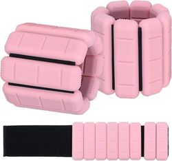 TOPESCT pesi per polsi e cavigliere indossabili set di 2 (0,5 kg/0,9 kg ciascuno),braccialetti regolabili con pesi per allenamento di forza,camminata,corsa,pilates,jogging,yoga (Pink, 1lb/each)