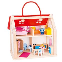 Goki- Valigia casa delle Bambole con Accessori, Colore Misto, Large, 51780