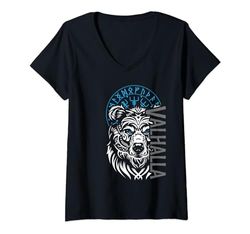 Mujer Valhalla & Viking Brújula - Diseño de oso nórdico Camiseta Cuello V