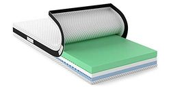 Amazon Basics materac 2 w 1 z rdzeniem z pianki hybrydowej, średnio twardy (H3) i twardy (H4), 80 x 200 x 18 cm, biały