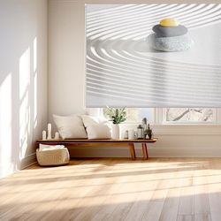 Blindecor Digital | Translucent Printed Roller Blind | Zen Family| Model Z-MINERALSAND | 130 x 180 cm (W x H) Fabric Size 126 x 175 cm | Window Blinds