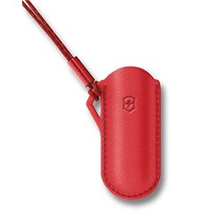 Victorinox Etui en cuir, avec dragonne, Accessoires pour Couteau de Poche Suisse Mini, Multifonction, Rouge