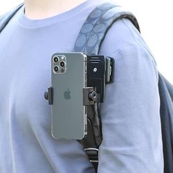 SOH Mingying Zaino Cinghia Clip Mount per Telefono 360 Gradi Rotativo Zaino Morsetto Mount per Registrazione Video