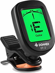 Donner Clip Tuner gitarr stämapparat exakt kromatisk tuner, akustisk gitarr bas violin ukulele tuner DT-2