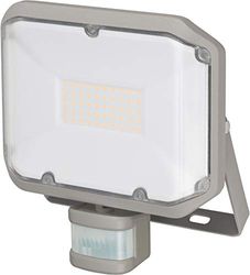 Brennenstuhl Faretto LED AL 3000 P/faretto LED per esterni con sensore di movimento (faretto LED da parete da 30 W, luce bianca calda, IP44)