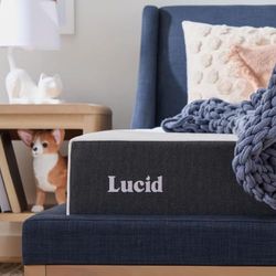 LUCID Materac z zimnej pianki, 20 cm wysokości, z węglem bambusowym i pianką żelową, oddychający, miękki materac H2, zwijany materac do łatwej wysyłki, 80 x 190 cm, biały