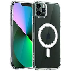 HVDI Coque magnétique Transparente pour iPhone 11 Pro Max avec Chargement sans Fil Mag-Safe, Coque de Protection en Silicone TPU Souple, Fine, Dos Rigide, résistant aux Chocs, Anti-jaunissement pour