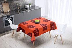 Bonamaison Kitchen Decoration, Tablecloth, Orange Bordeux, 140 x 140 Cm - Designed and Manufactured in Turkey