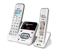 Geemarc Pack Mobility - Duo de Téléphones Amplifiés sans Fil avec Répondeur et Larges Touches Photo Personnalisables pour Personnes Agées - Perte Auditive Faible ou Moyenne - Version FR